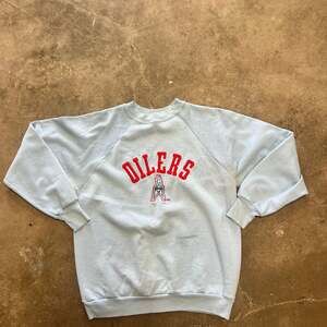 Vintage 90s Houston Oilers Embroidered Crewneck Sweatshirt size medium